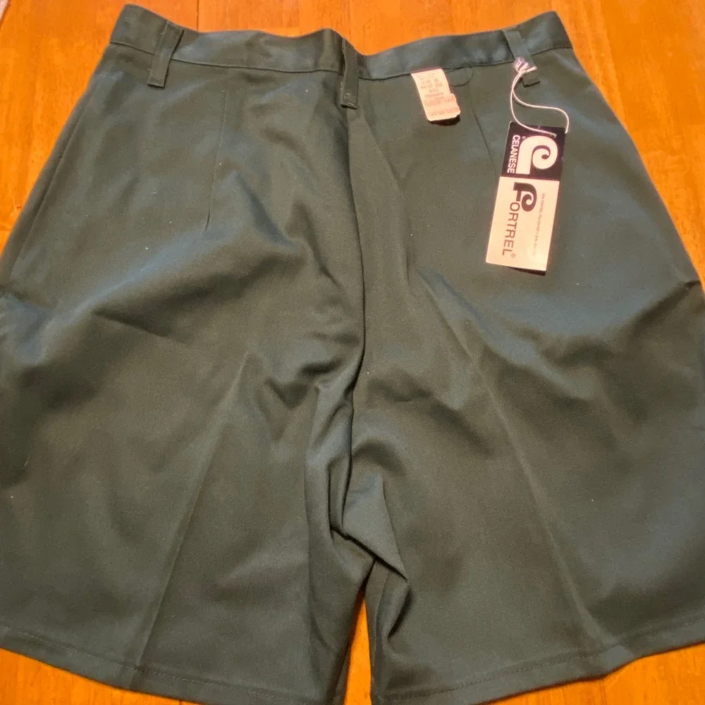 Girl Scouts Shorts Girls 18 Green NEW Vintage Fortrel Permanent Press Uniform